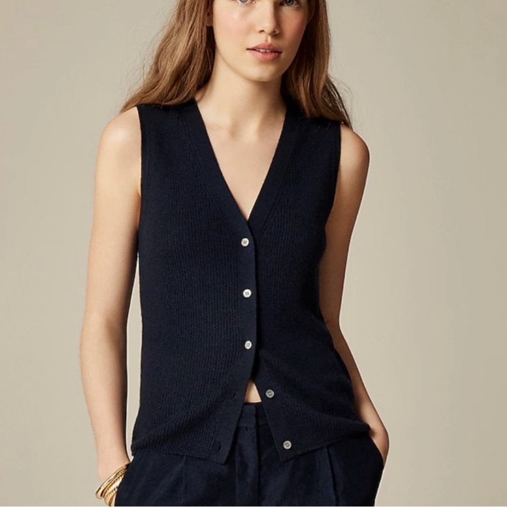 J CREW XS- M Cashmere-silk blend sweater shell CK757